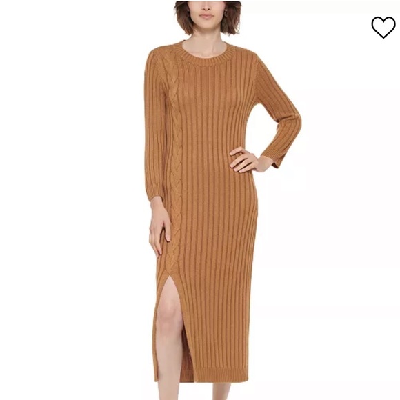 Calvin Klein Ribbed-Knit Midi Sweater Dress, NWT. - Picture 2 of 3